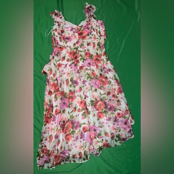 NWT Abercrombie & Fitch Floral Pink and Green Dress size XXLP - Picture 5 of 9